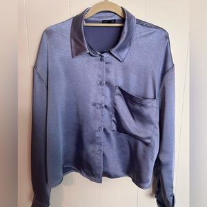 Dynamite cropped satin blouse